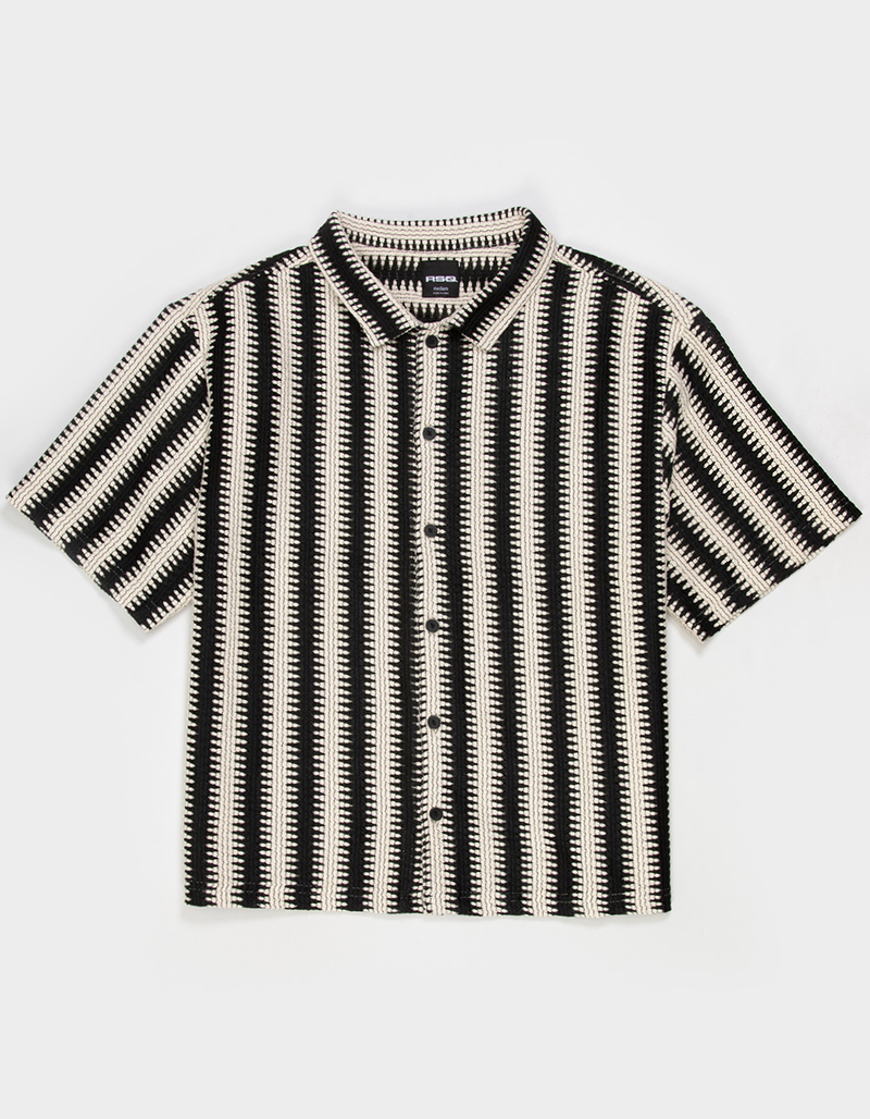 RSQ Mens Textured Stripe Button Up Shirt image number 0