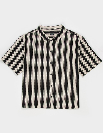 RSQ Mens Textured Stripe Button Up Shirt Primary Image