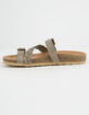 SODA Braided Strap Buckle Taupe Womens Sandals image number 4