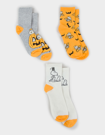 PEANUTS 3 Pack Womens Ribbed Mid Crew Socks Primary Image