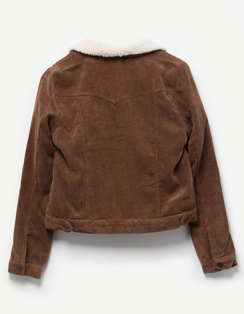 ASHLEY Womens Sherpa Lined Corduroy Trucker Jacket image number 4