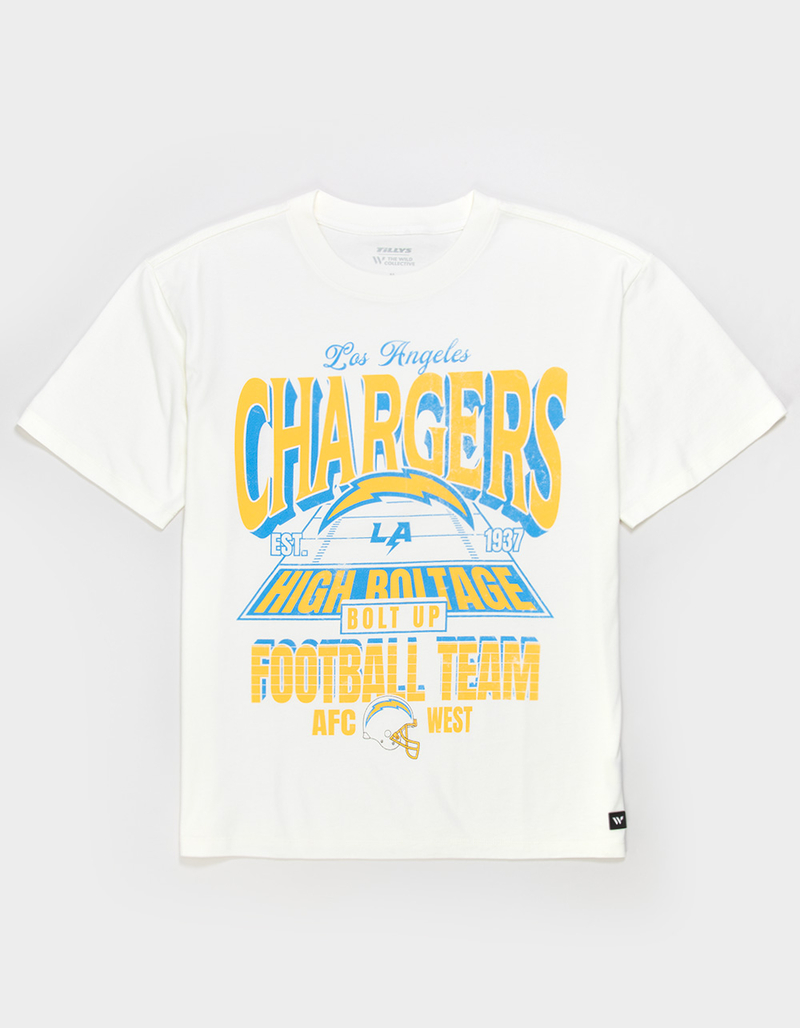 THE WILD COLLECTIVE Los Angeles Chargers Player Mens Boxy Tee image number 1