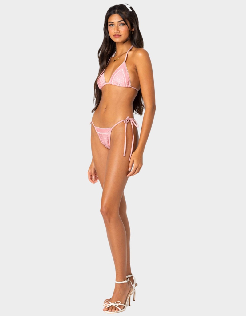 EDIKTED Contrast Polka Dot Triangle Bikini Top image number 3