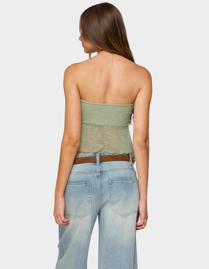 EDIKTED Embroidered Sheer Strapless Top image number 2