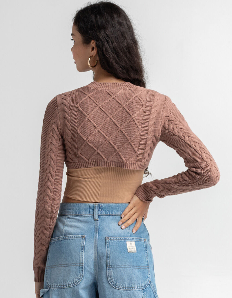 FULL TILT Cable Knit Shrug image number 2