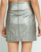 FREE PEOPLE Holding Onto A Dream Coated Silver Mini Skirt image number 4