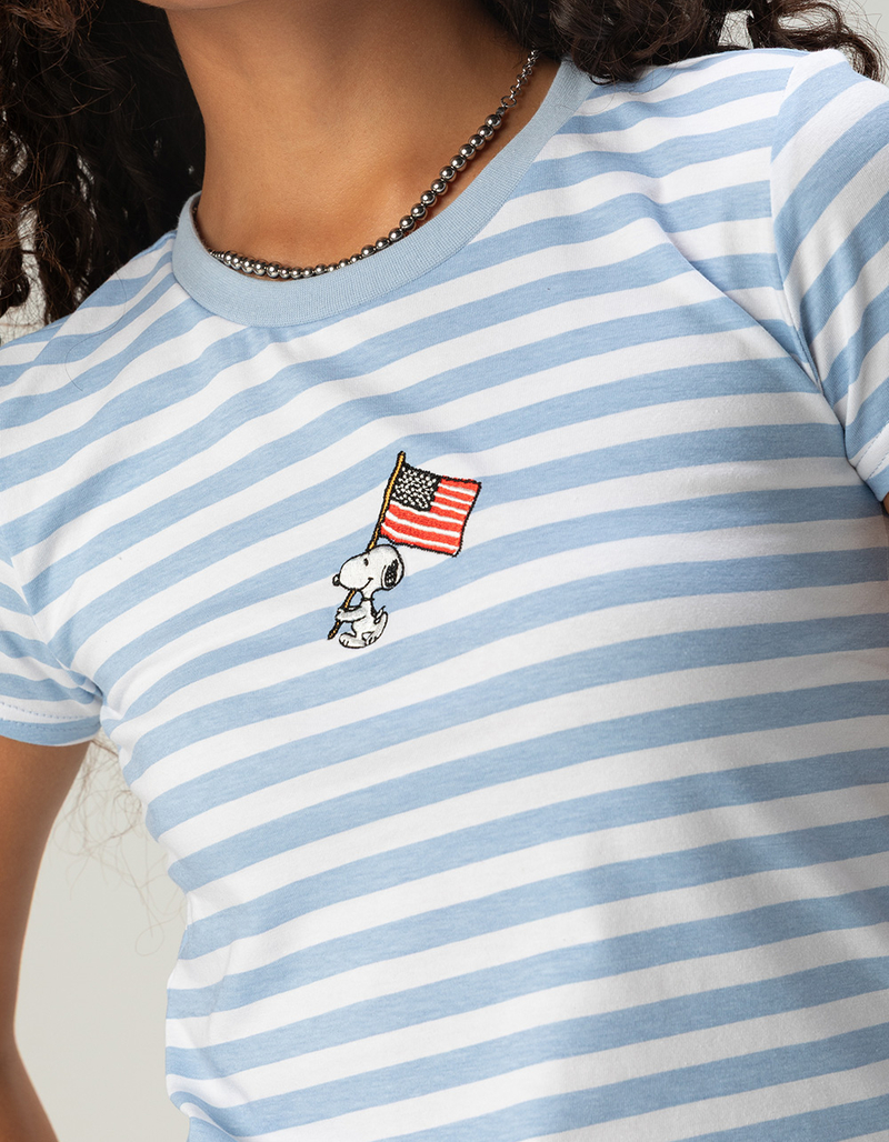 RSQ x Peanuts Womens Stripe Baby Tee image number 1