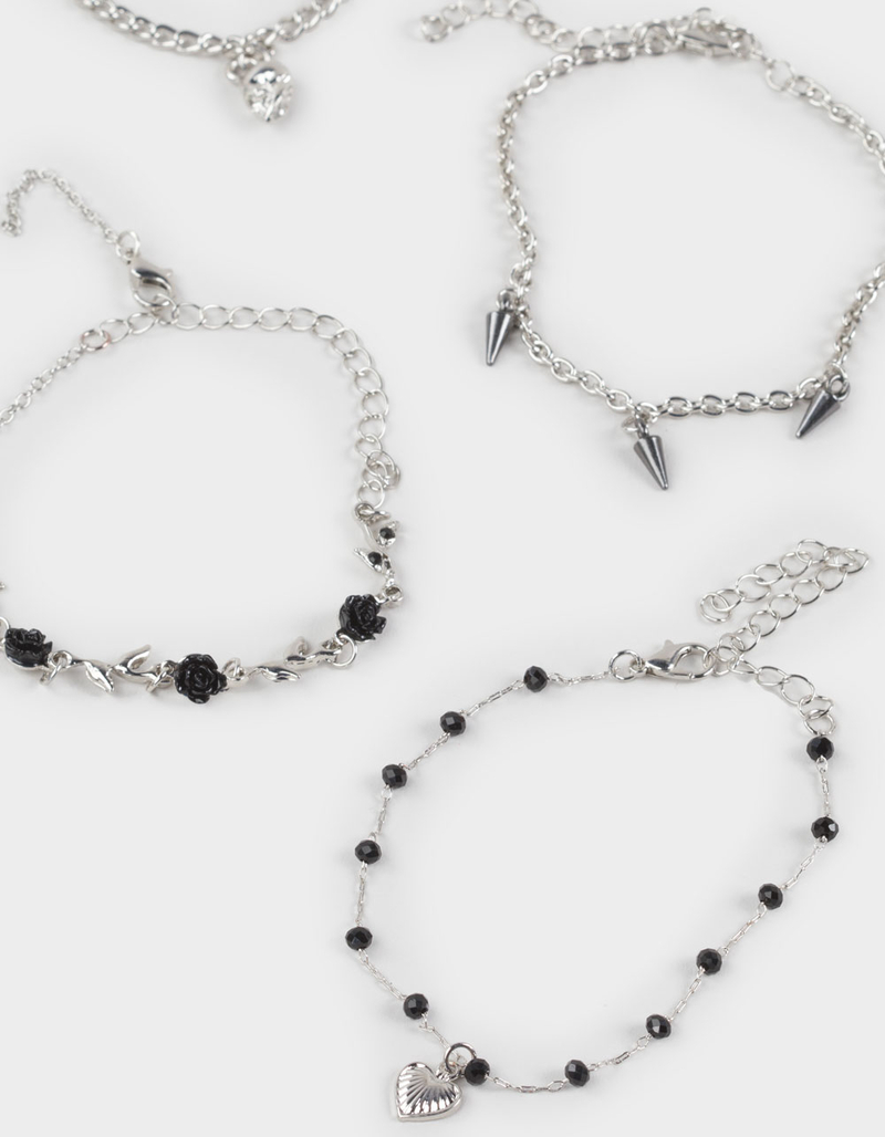 FULL TILT 5 Pack Skull/Spike/Rose Bracelets image number 1