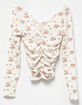 POOF Double V Girls Floral Cinch Top image number 1