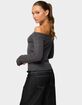 EDIKTED Morgen Grommet Off Shoulder Knit Top image number 3
