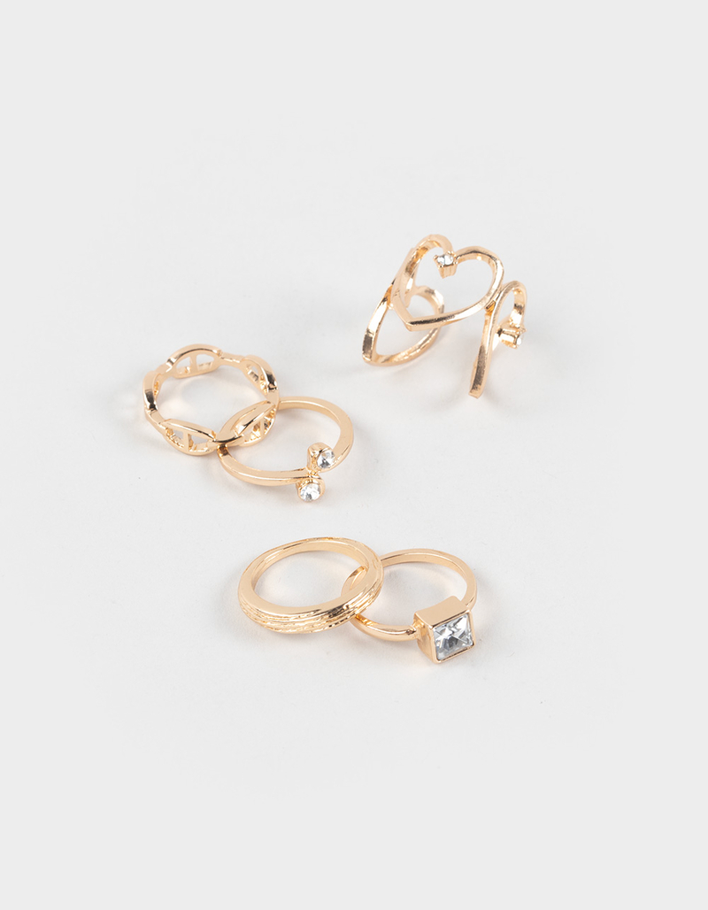 FULL TILT 5 Pack Heart Cutout/Stone Rings image number 0