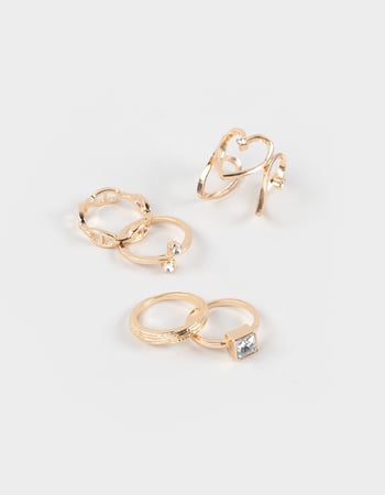FULL TILT 5 Pack Heart Cutout/Stone Rings Primary Image