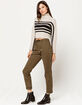 FULL TILT Chest Stripe Womens Crop Turtleneck Sweater image number 4