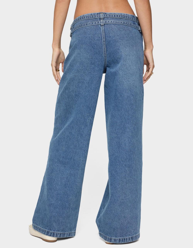 EDIKTED Livia Double Belt Low Rise Jeans image number 2