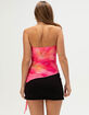 MADDEN GIRL Womens Mesh Floral Asymmetrical Tube Top image number 4