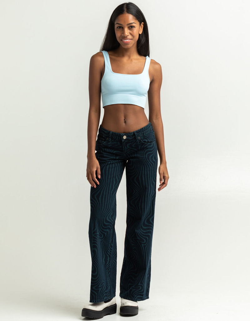 FULL TILT Square Neck Bralette ICE BLUE Tillys