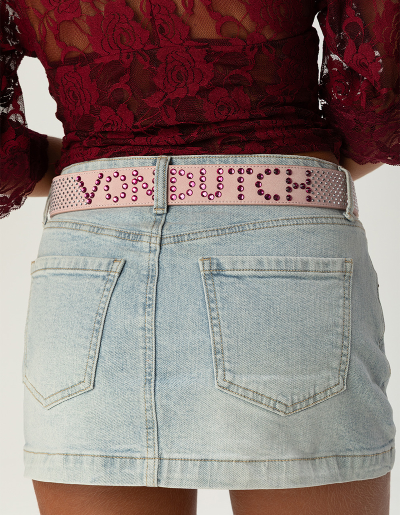 VON DUTCH Logo Rhinestones Womens 35mm Belt image number 4
