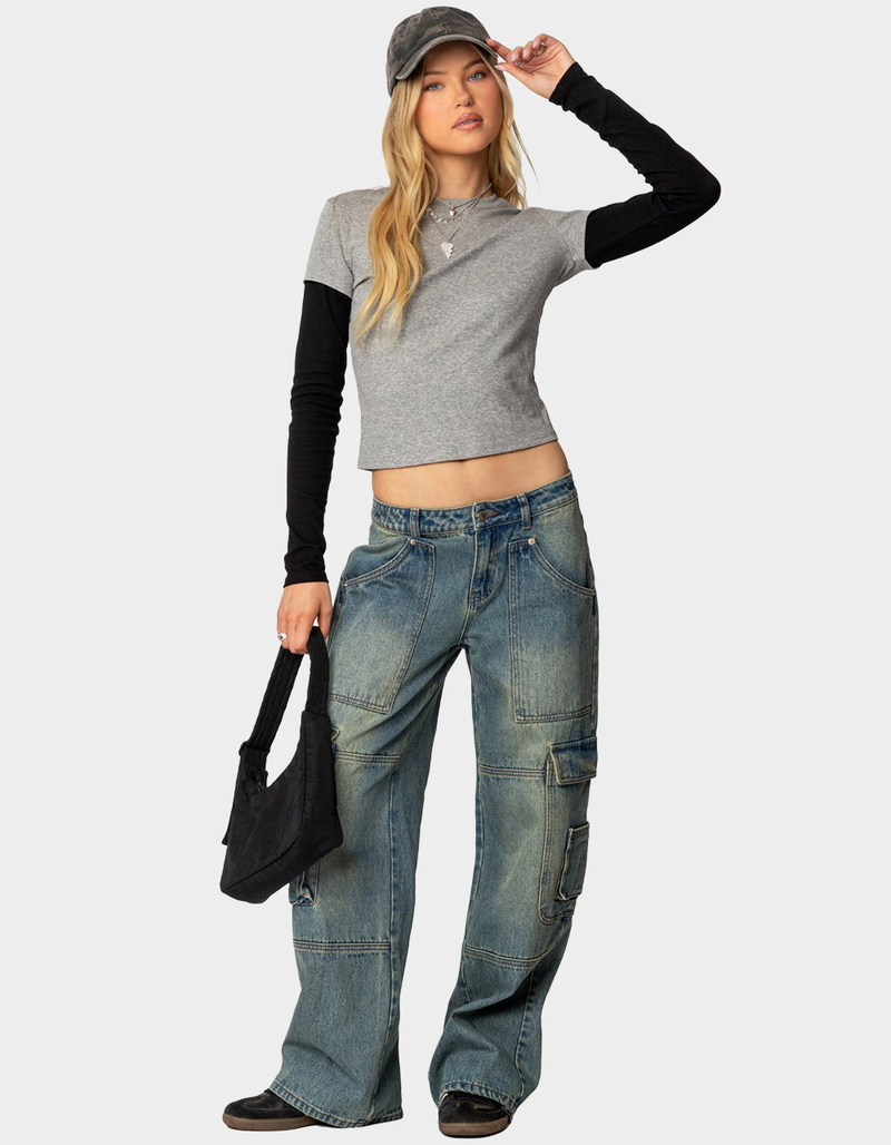 EDIKTED Lucine Layered Long Sleeve Tee image number 1