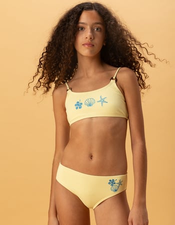 DAMSEL Girls Textured Embroidered Bralette Bikini Set Primary Image