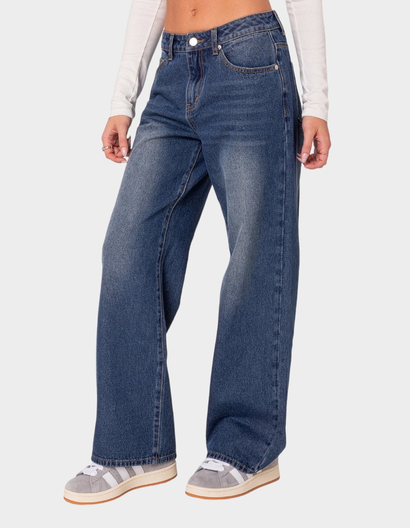 EDIKTED Karie Relaxed Mid Rise Jeans image number 2