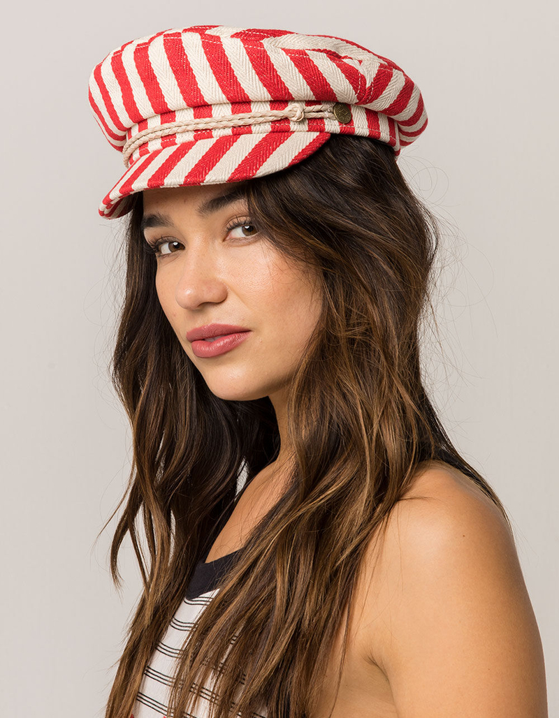 BRIXTON Red & Natural Striped Fiddler Cap image number 1