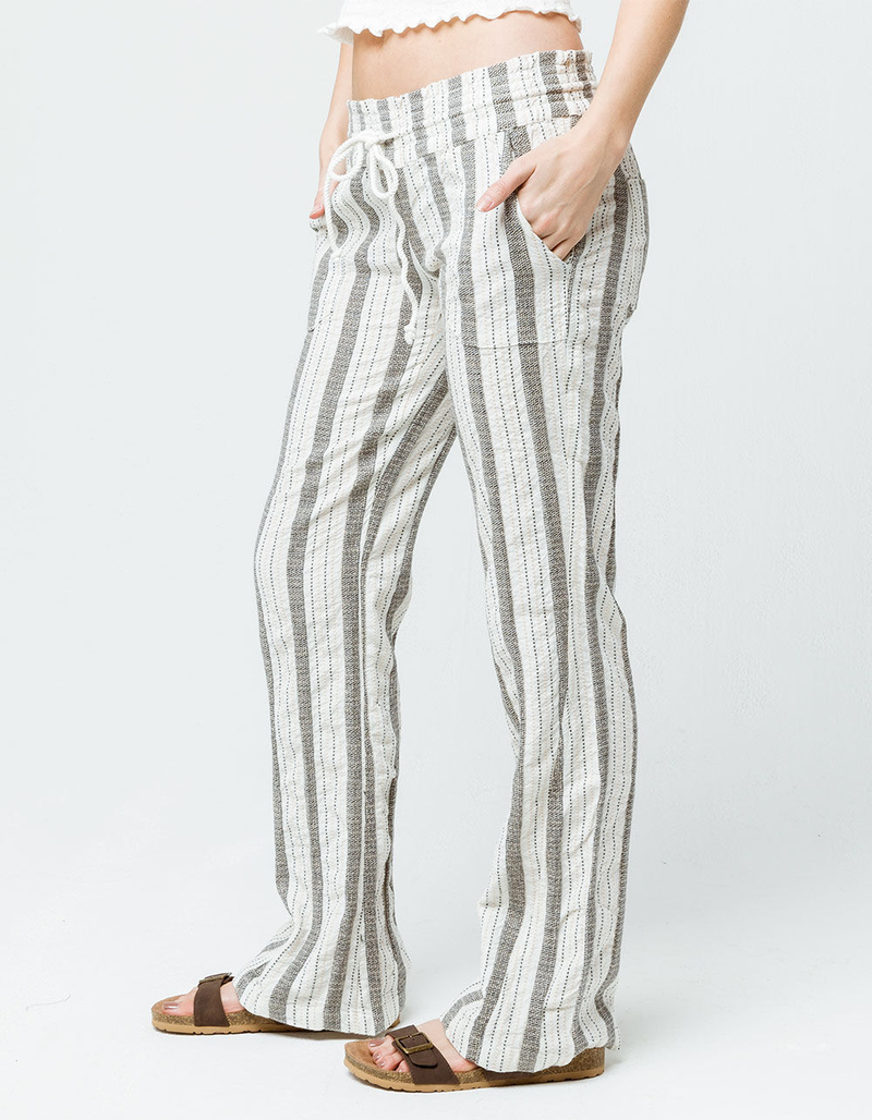 ROXY Oceanside Cream & Gray Womens Pants image number 0
