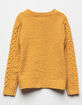 WHITE FAWN Cable Knit Mustard Girls Sweater image number 2
