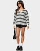 EDIKTED Renya Striped Long Sleeve Polo Top image number 5