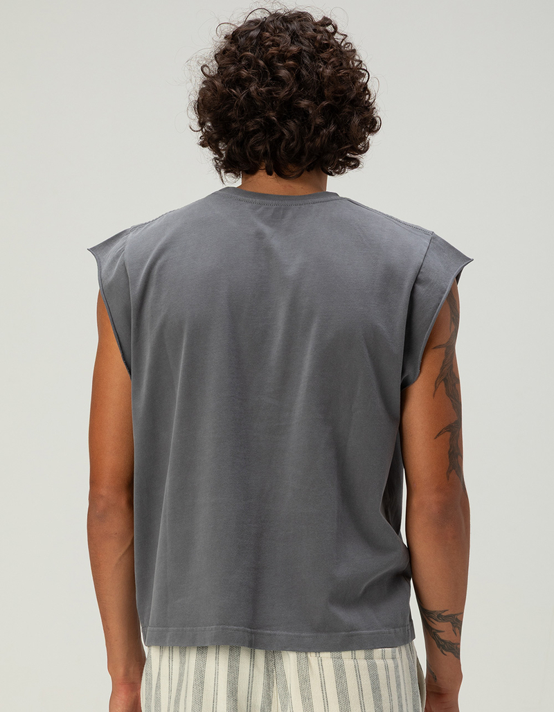 RSQ Mens Washed Crop Muscle Tee image number 4