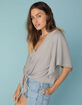 WEST OF MELROSE Ride Or Tie Light Gray Womens Tee image number 2