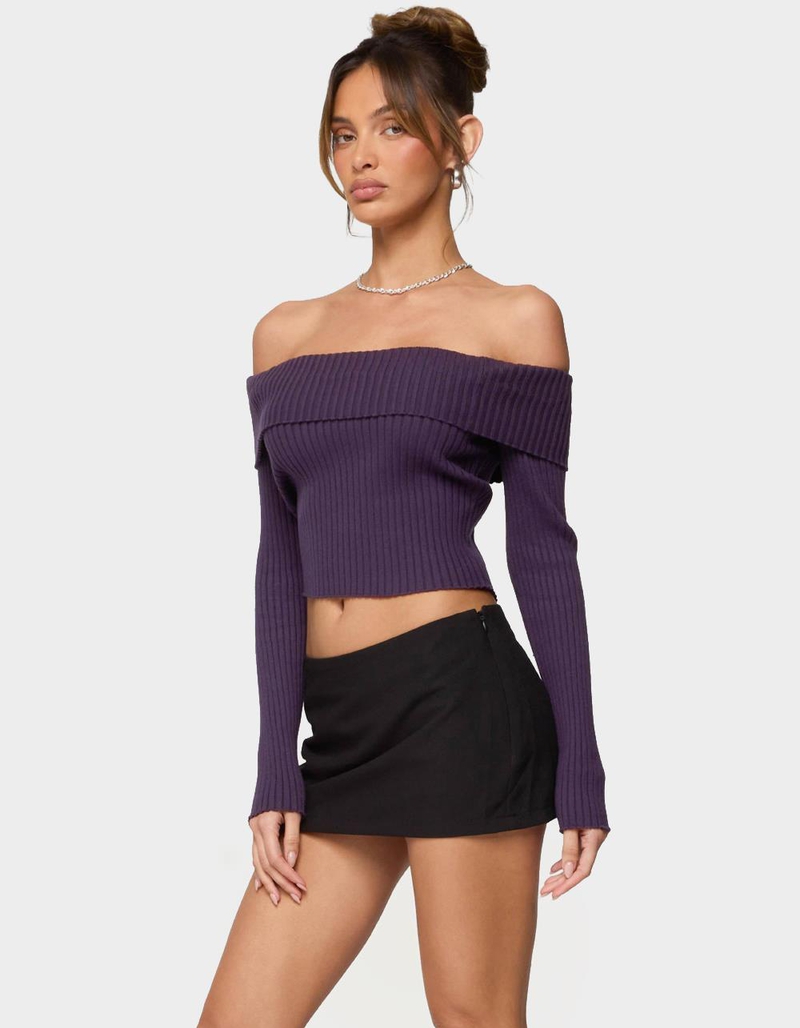 EDIKTED Lauren Knit Foldover Top image number 1