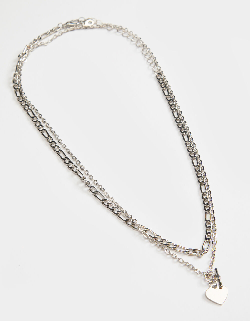 FULL TILT Layered Heart & Toggle Necklace image number 0