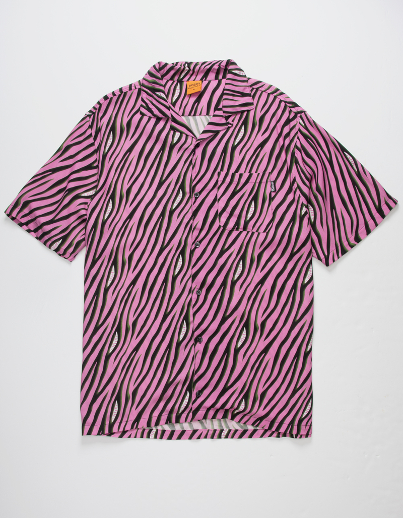 DESIGNS UNTITLED Zebra Mens Button Up Shirt BLACK Tillys
