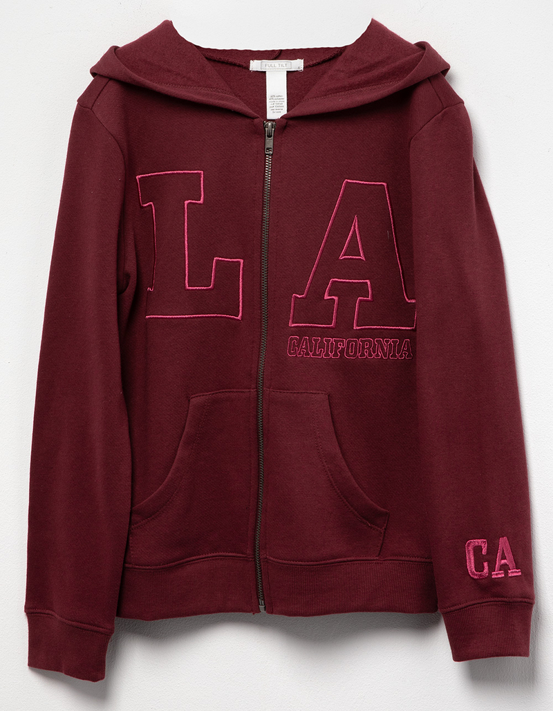 FULL TILT LA Girls Zip-Up Boyfriend Hoodie image number 1