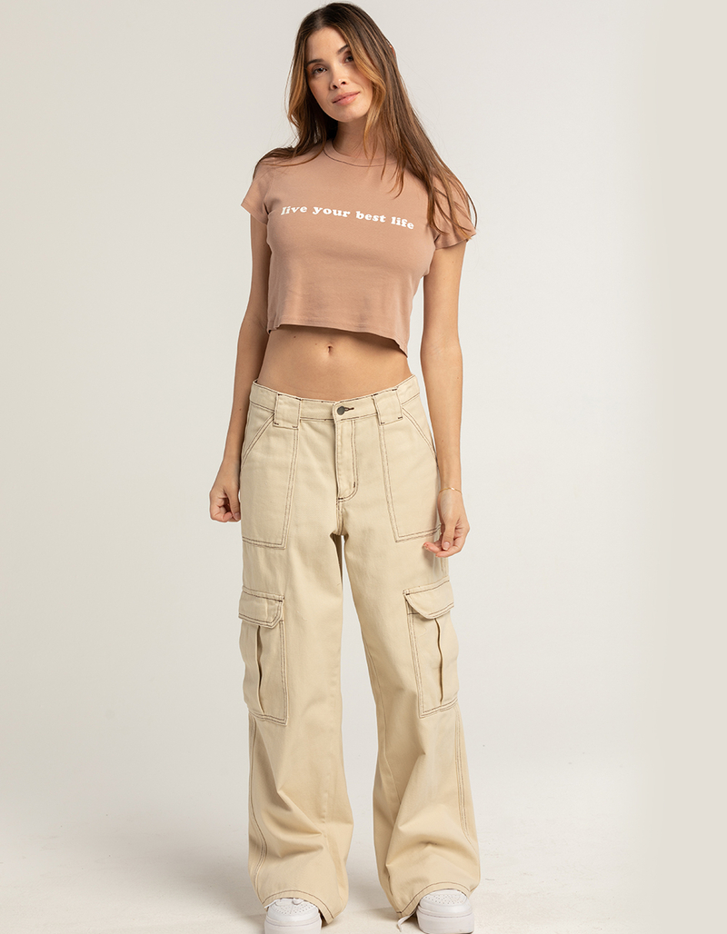 FULL TILT Live Your Best Life Womens Baby Tee image number 4