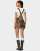 EDIKTED Leopard Denim Overall Mini Dress image number 4