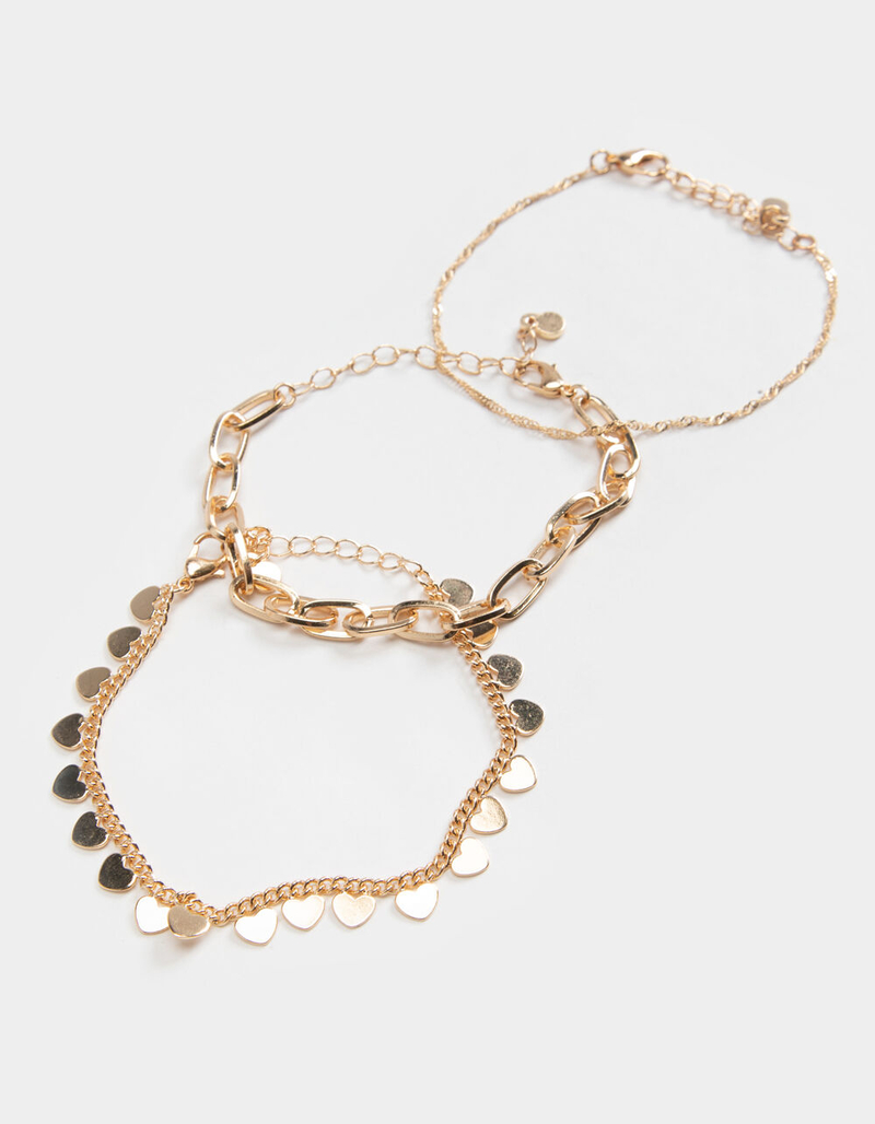 FULL TILT Heart & Oval Link Bracelet Set image number 0