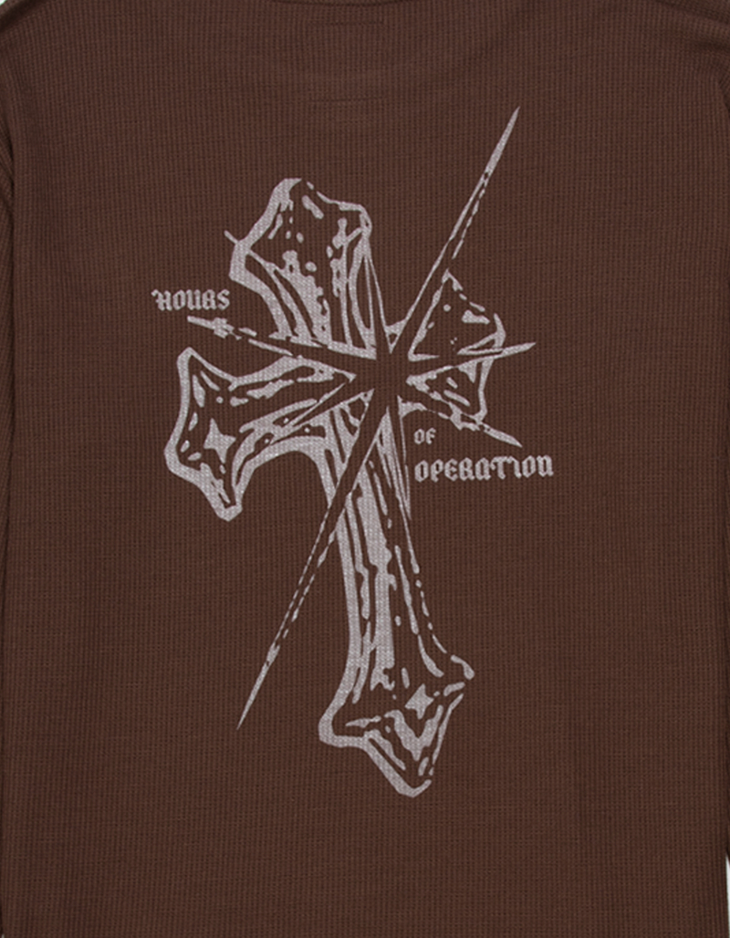 HOURS OF OPERATION Infinity Mens Long Sleeve Waffle Knit Shirt image number 2
