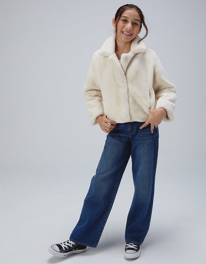 RSQ Girls High Rise Wide Leg Jeans DARK BLUE Tillys