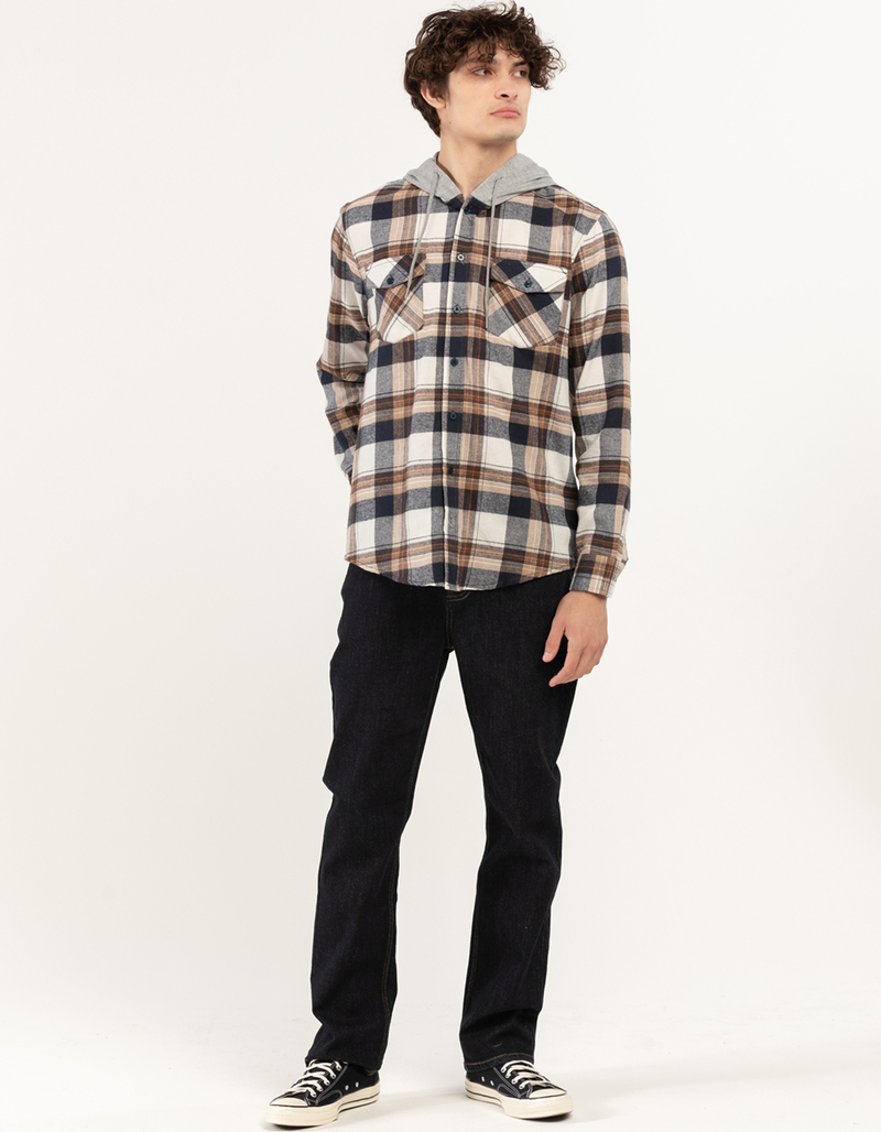 RSQ Mens Plaid Hooded Flannel image number 4