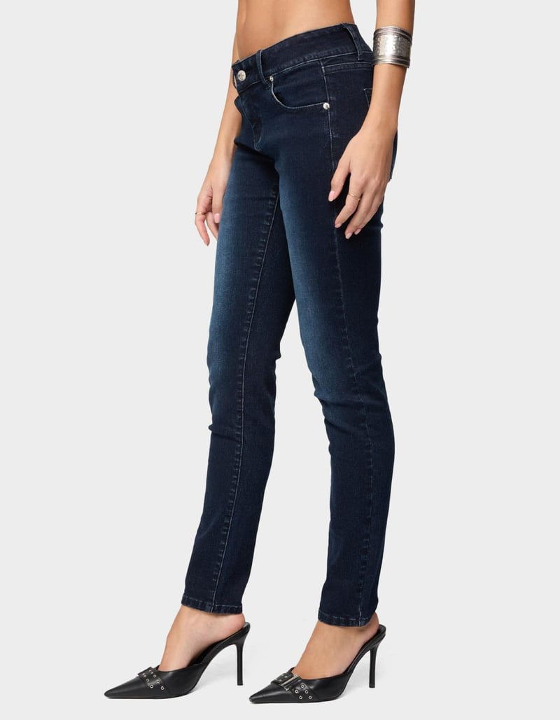EDIKTED Eloise Low Rise Skinny Jeans image number 1