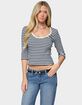 EDIKTED Poppie Striped V-Neck Top image number 1