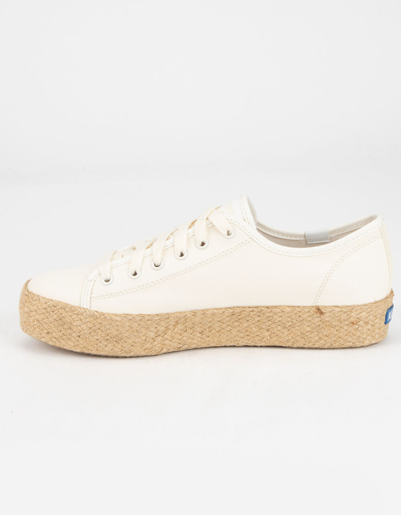 KEDS Triple Kick Cotton Canvas Jute Womens Platform Shoes image number 3