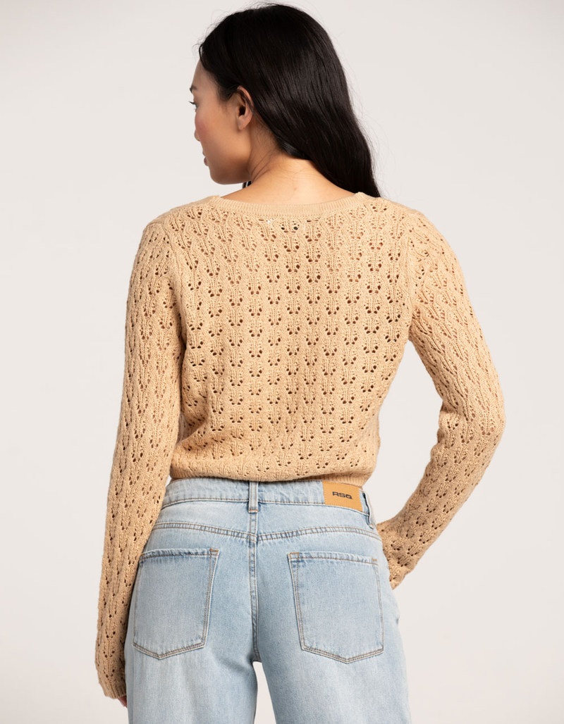 RSQ Womens Open Knit Double Tie Cardigan image number 2