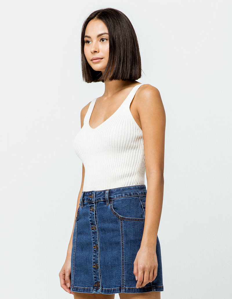 FULL TILT Essentials Cream Womens Sweater Tank image number 0