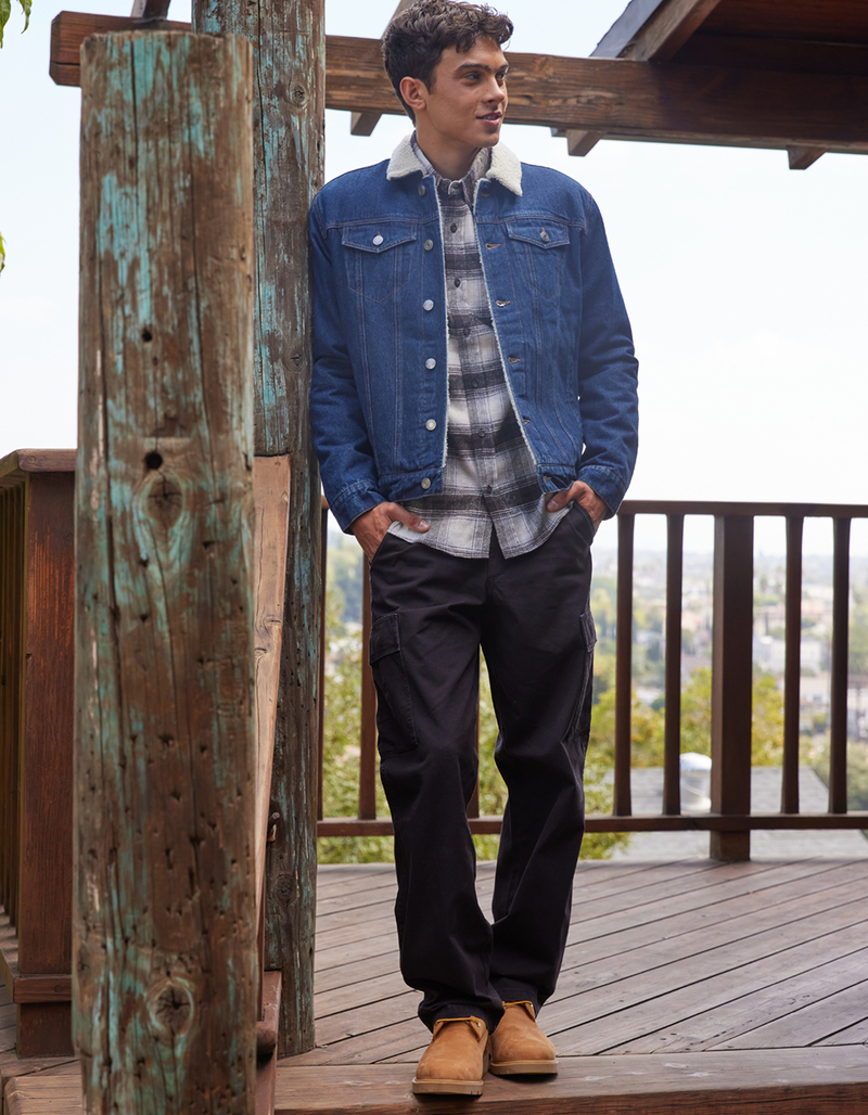 RSQ Mens Sherpa Lined Denim Jacket image number 4