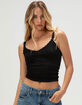 HEART & HIPS Lace Trim Womens V-Neck Cami image number 1
