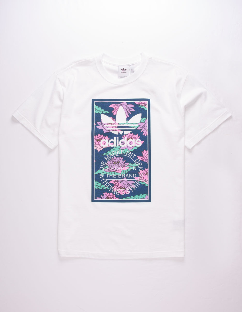 ADIDAS Floral Boxed Logo Mens T-Shirt image number 0