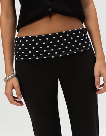 FULL TILT Womens Fold Over Waistband Flared Pants Alternative Image