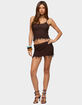 EDIKTED Zeinab Bead Fringe Crochet Mini Skirt image number 4